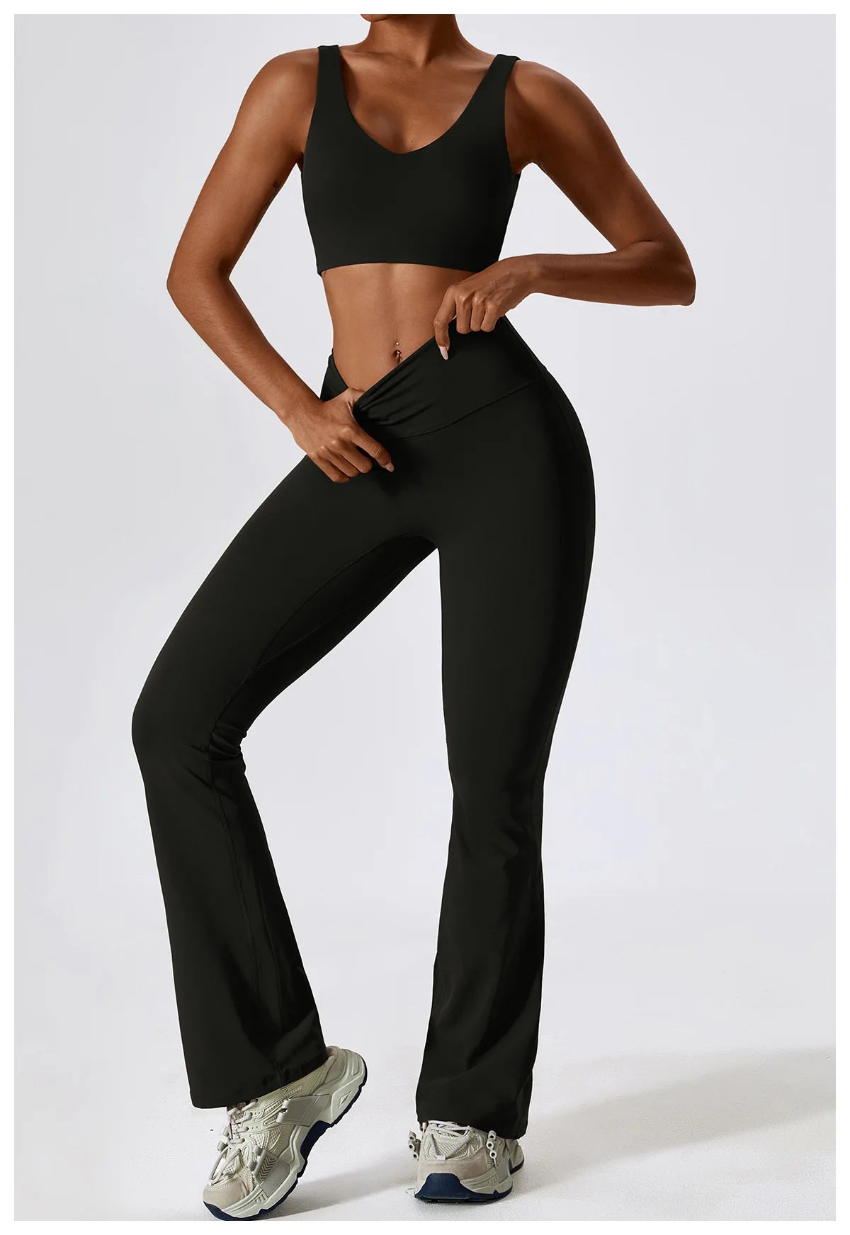 Women Tracksuit Yoga Set Crop Leggings