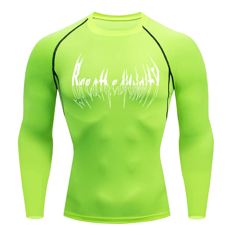 Men Compression Shirt Black Long Sleeve