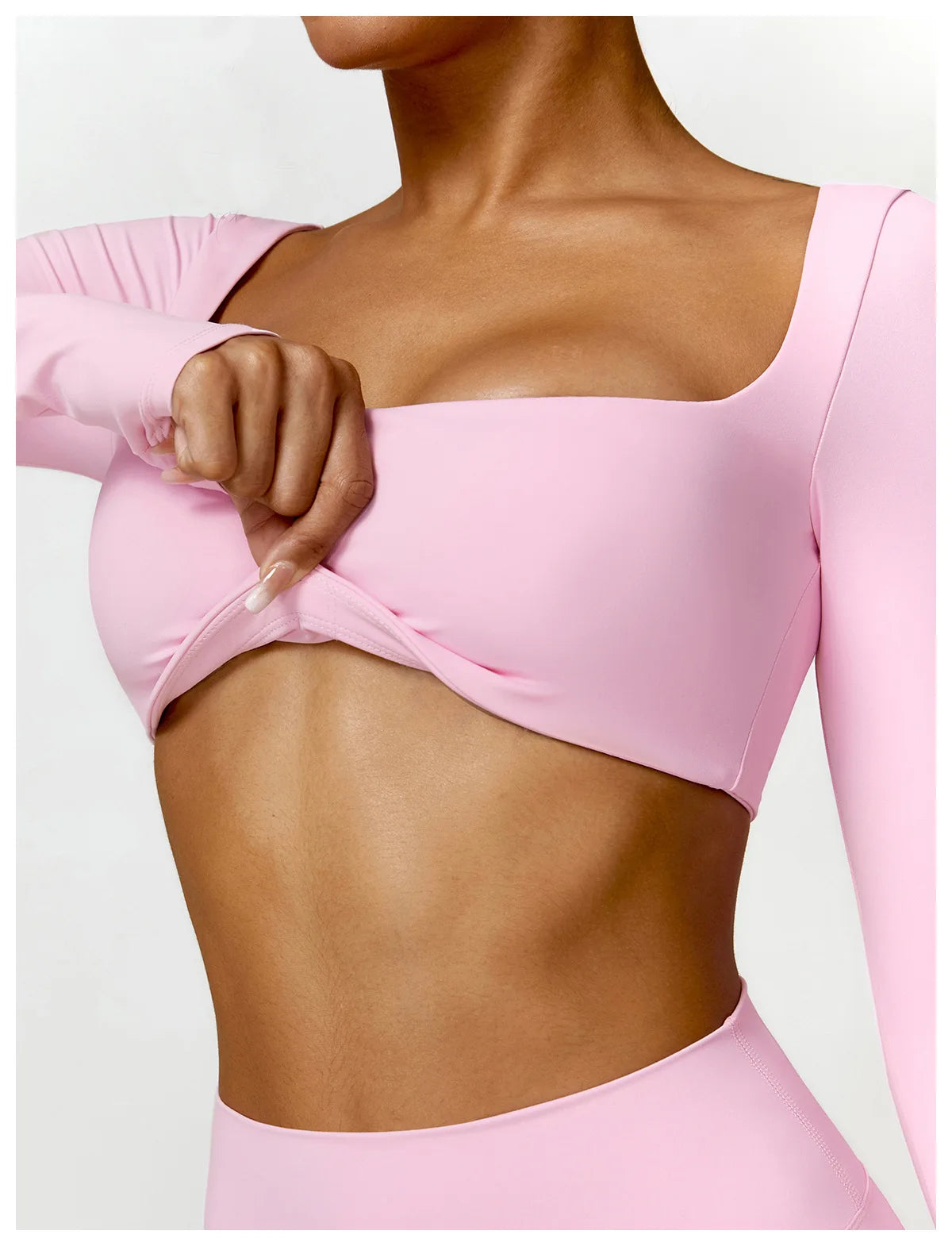 Women Yoga Set Long Sleeve Bra Leggings