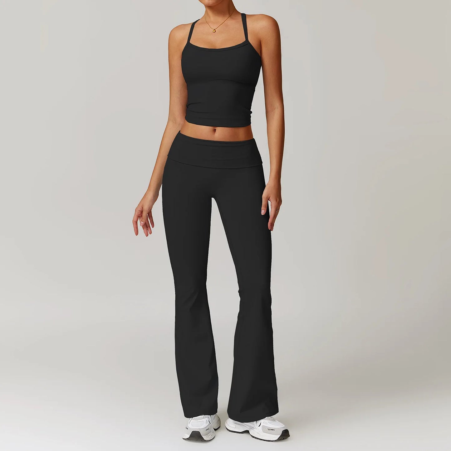 Women Yoga Set Crop Leggings