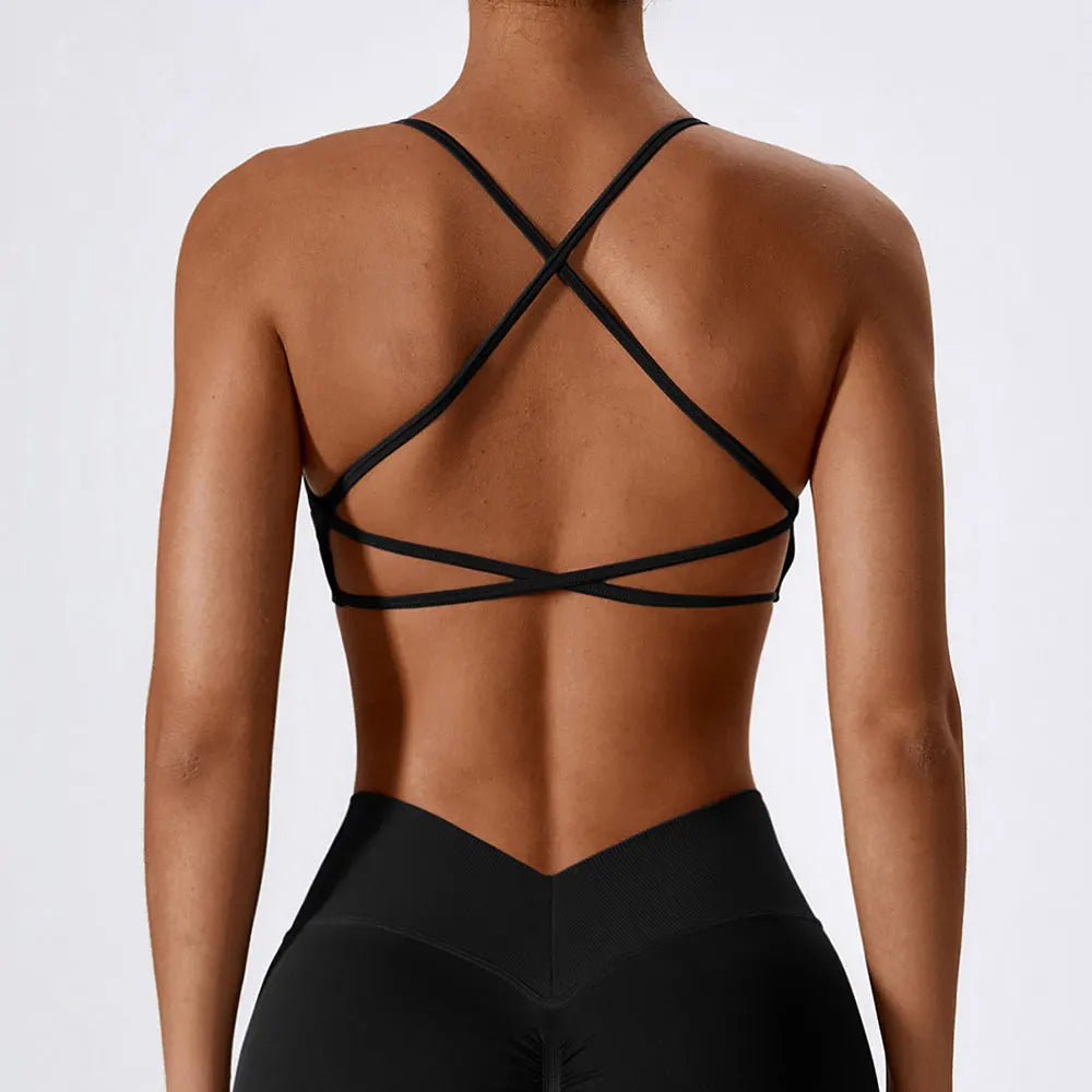 Women Sports Bra Cross Strap