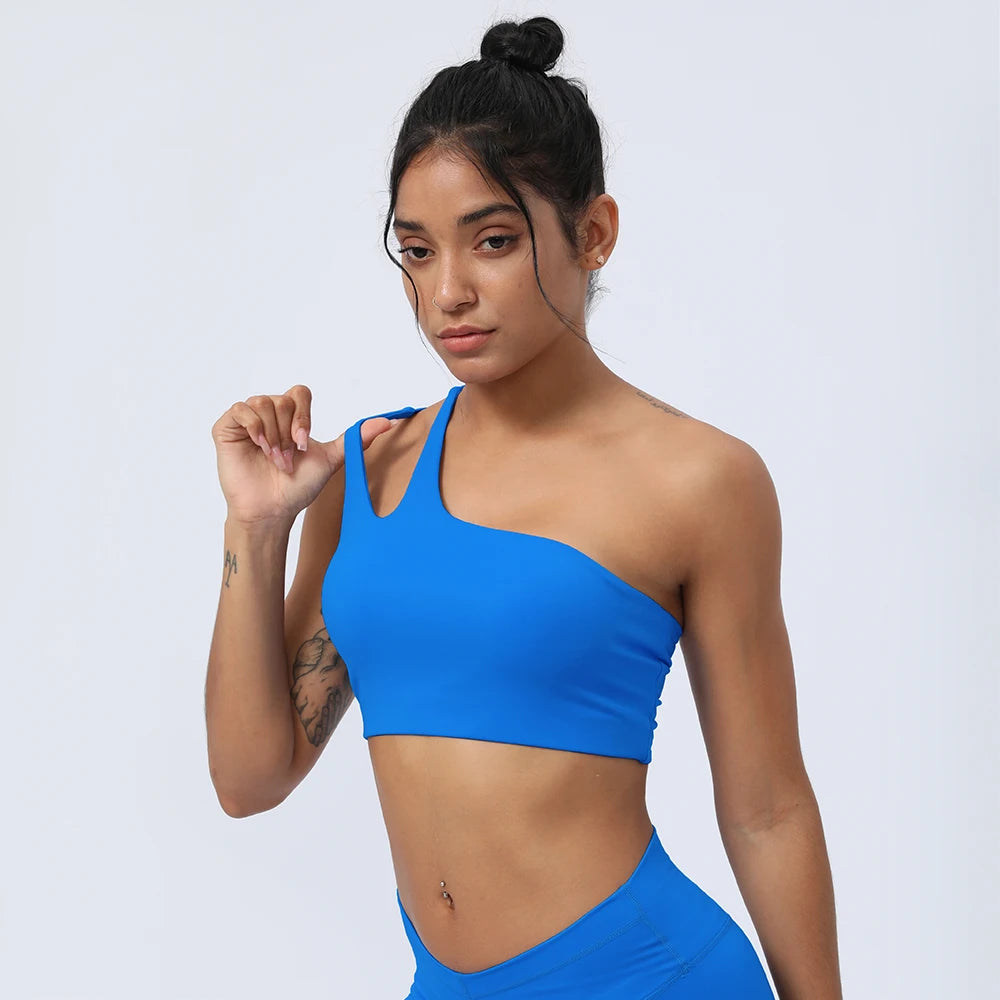Women Sports Bra One Shoulder
