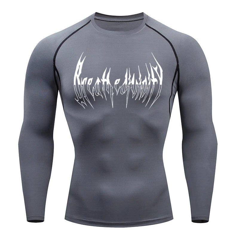 Men Compression Shirt Black Long Sleeve