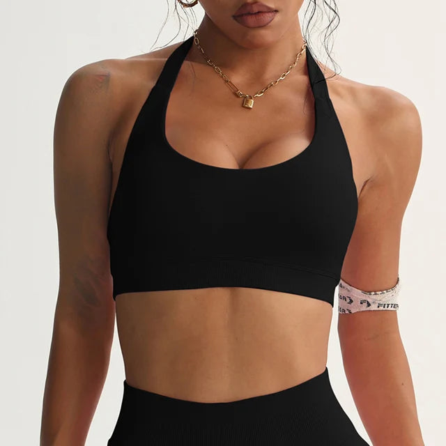 Women Sports Bra Halter Crop