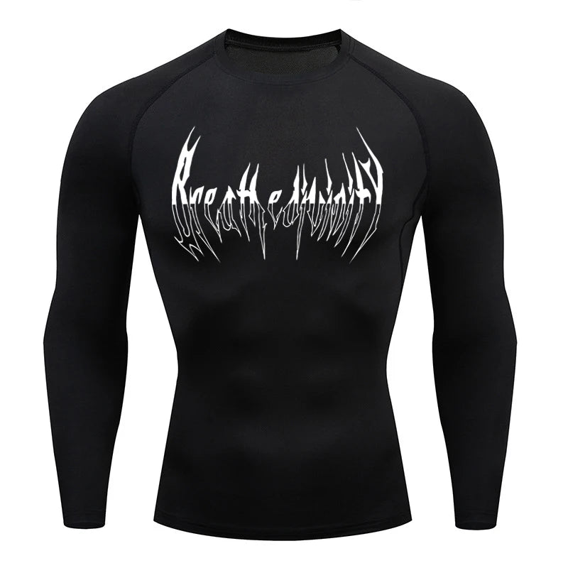 Men Compression Shirt Black Long Sleeve
