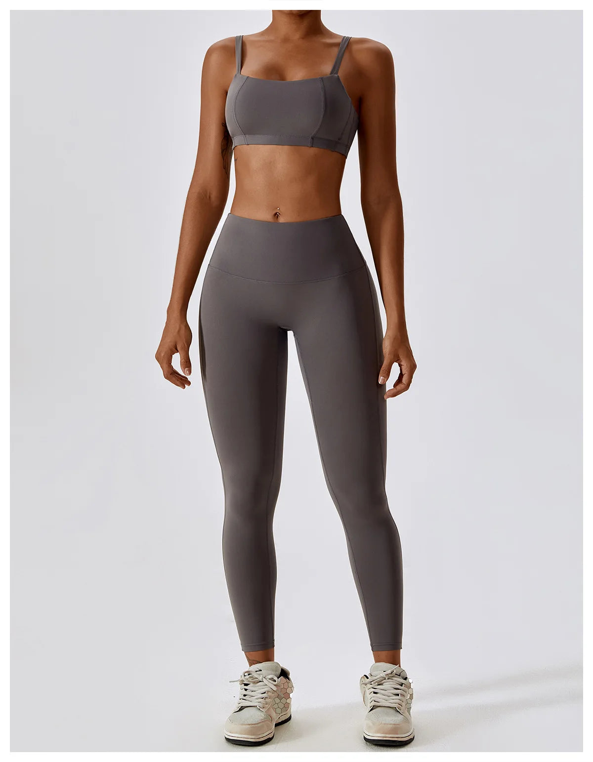 Women Yoga Set Nude Bra Leggings