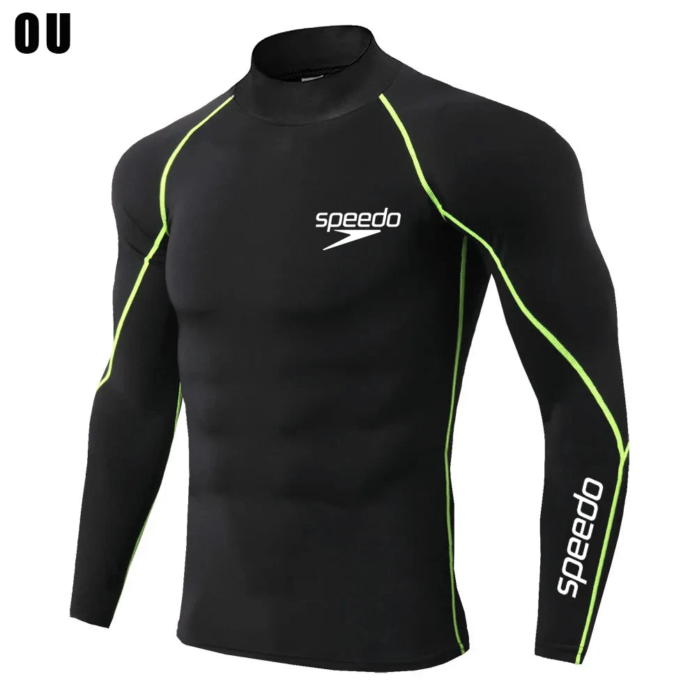 Men Swimming Tights Rash Guard Set