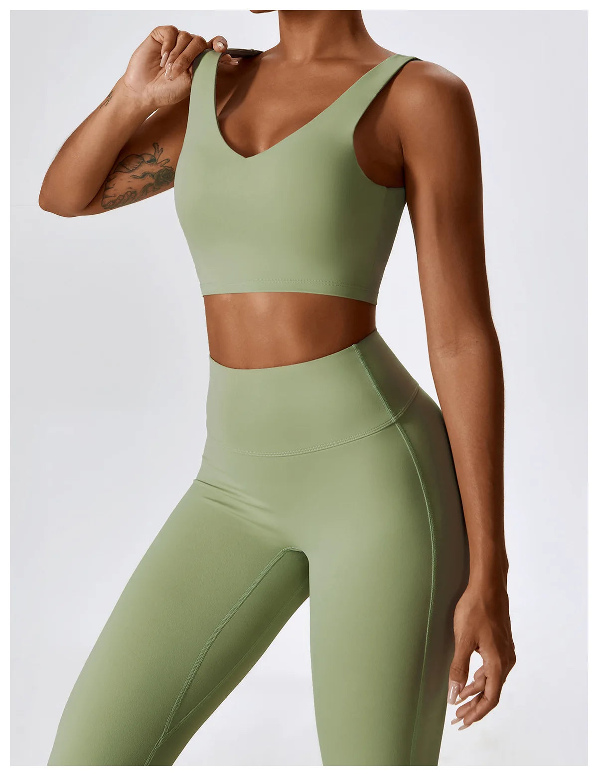 Women Tracksuit Yoga Set Crop Leggings