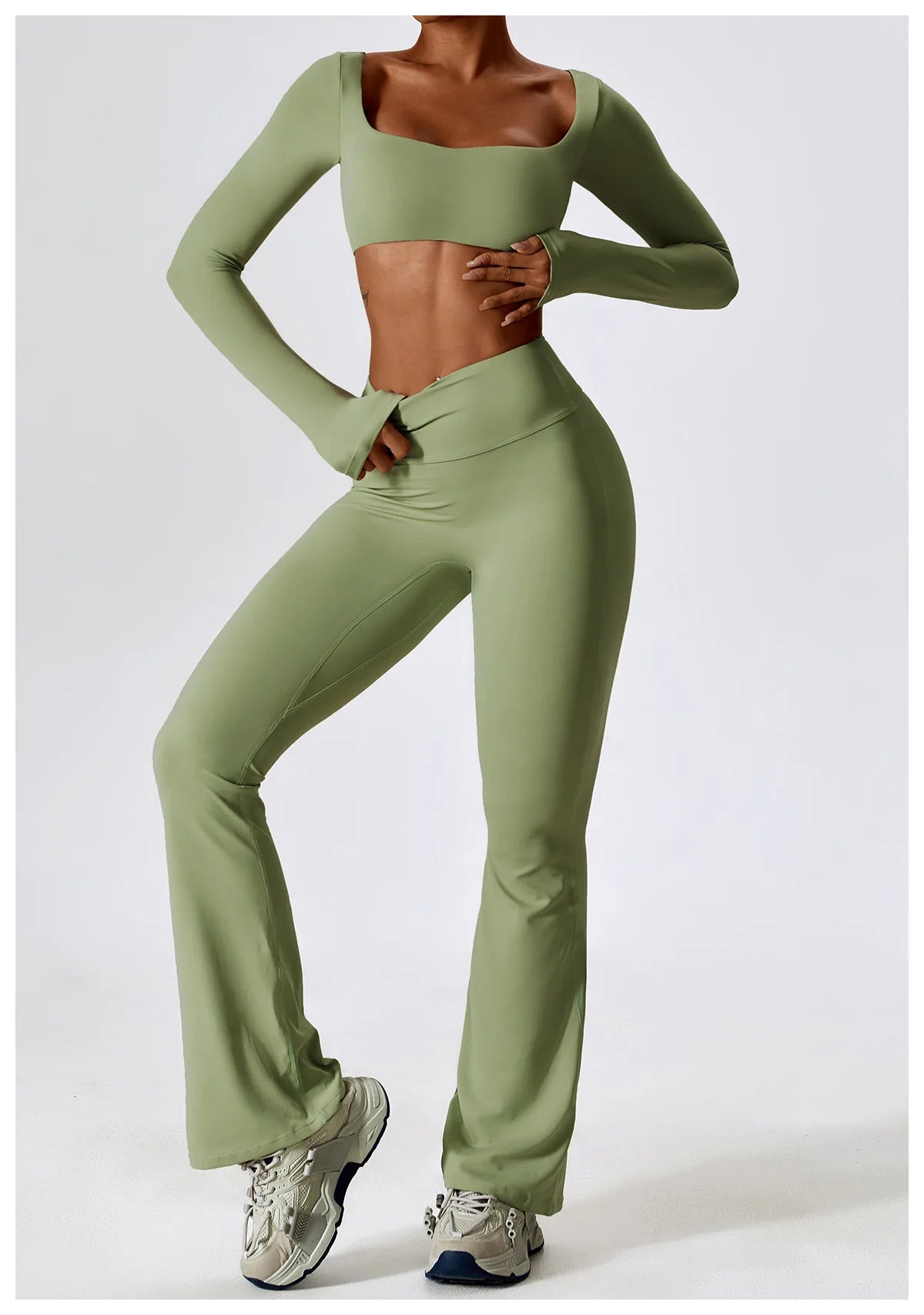 Women Tracksuit Yoga Set Crop Leggings