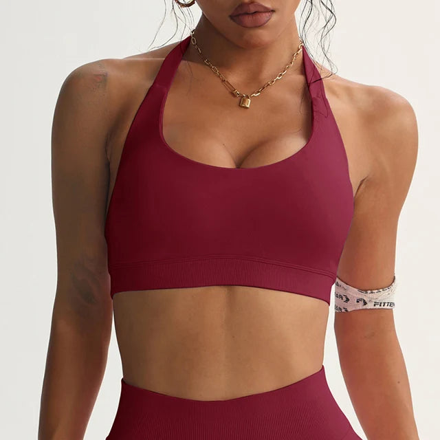 Women Sports Bra Halter Crop