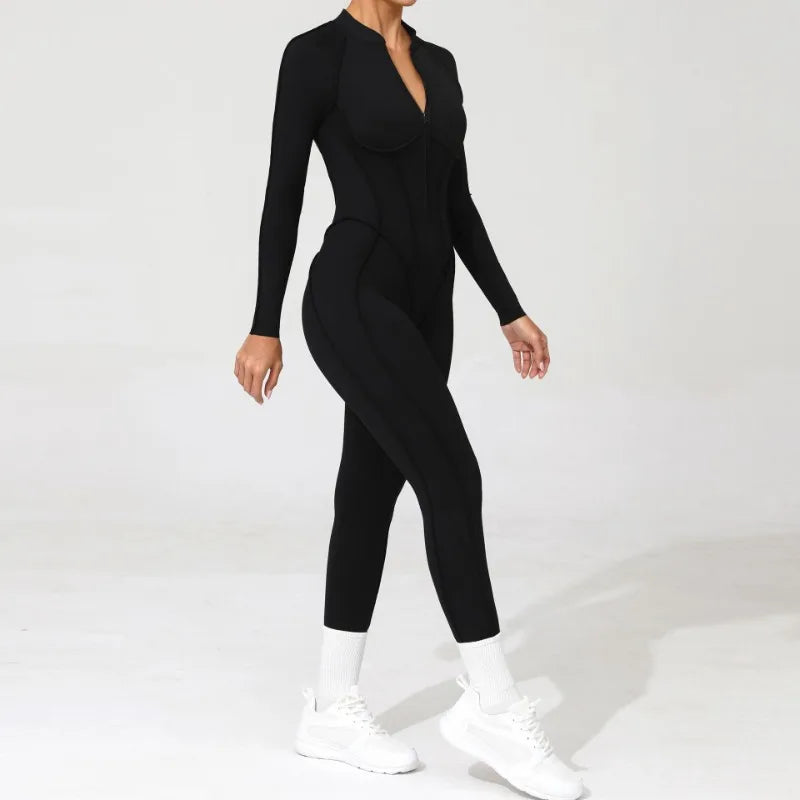 Women Jumpsuit Peach Hip Zipper
