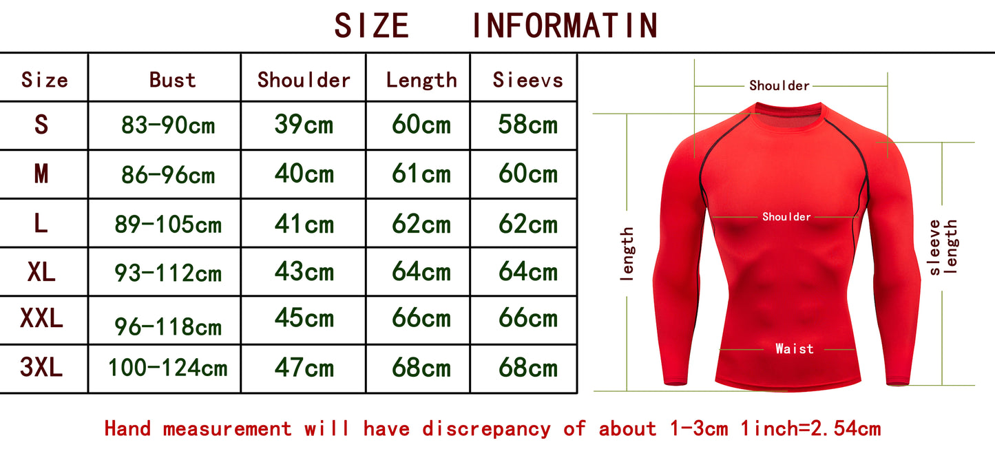 Men Compression Shirt Black Long Sleeve