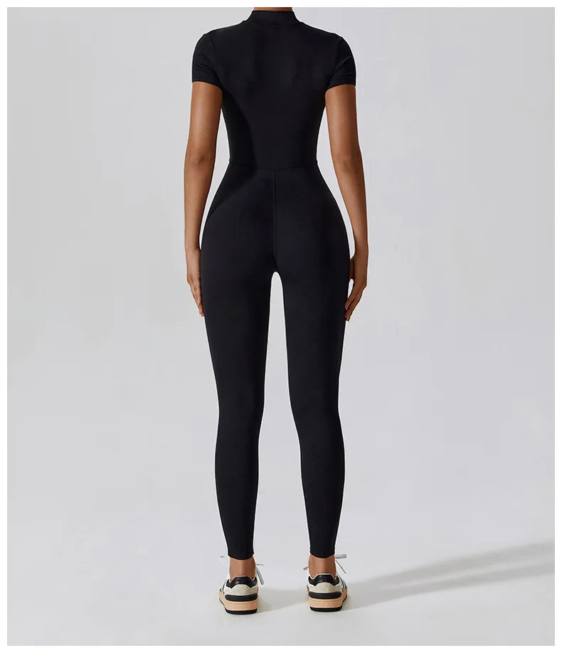 Women Jumpsuit Zipper Yoga Suit