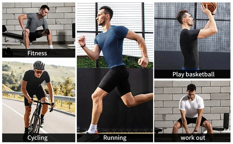 Men Compression Shirt Gym Rash Guard