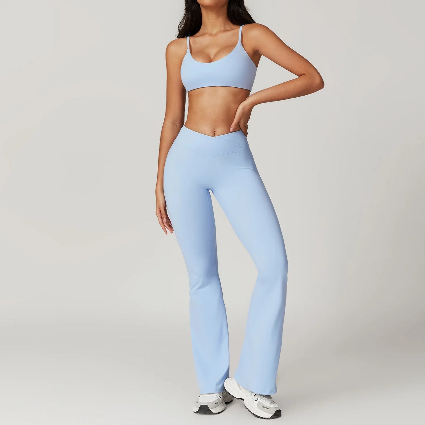 Women Yoga Set Crop Top Leggings