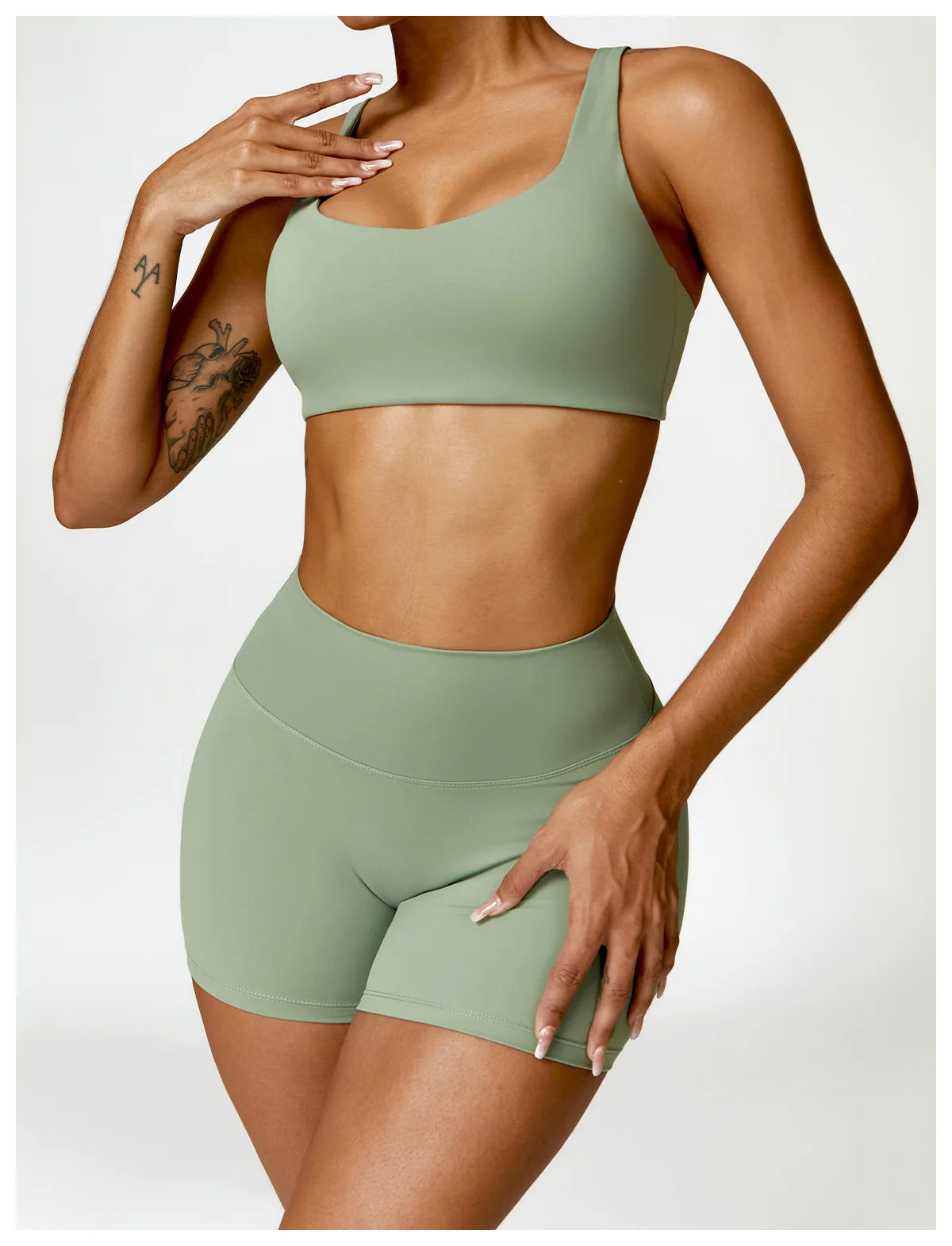 Women Yoga Set Long Sleeve Bra Leggings