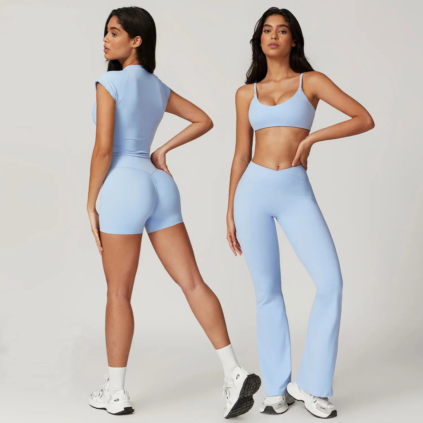 Women Yoga Set Crop Top Leggings