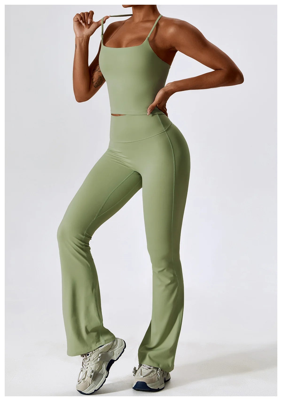 Women Tracksuit Yoga Set Crop Leggings