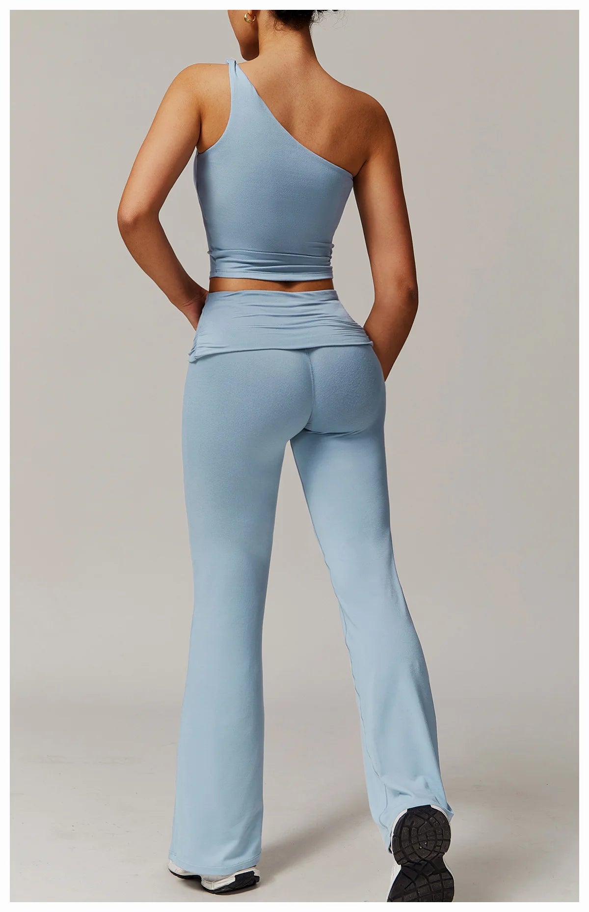 Women Yoga Set Long Sleeve Bell Pants