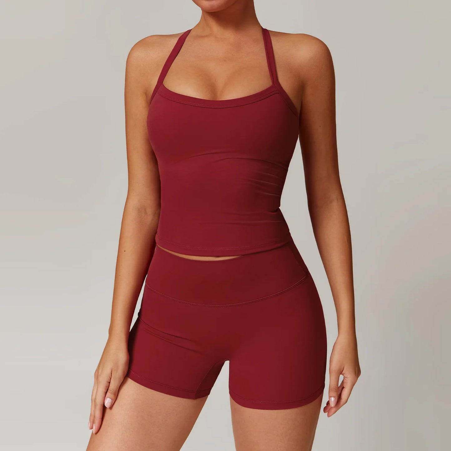 Women Yoga Set Crop Leggings