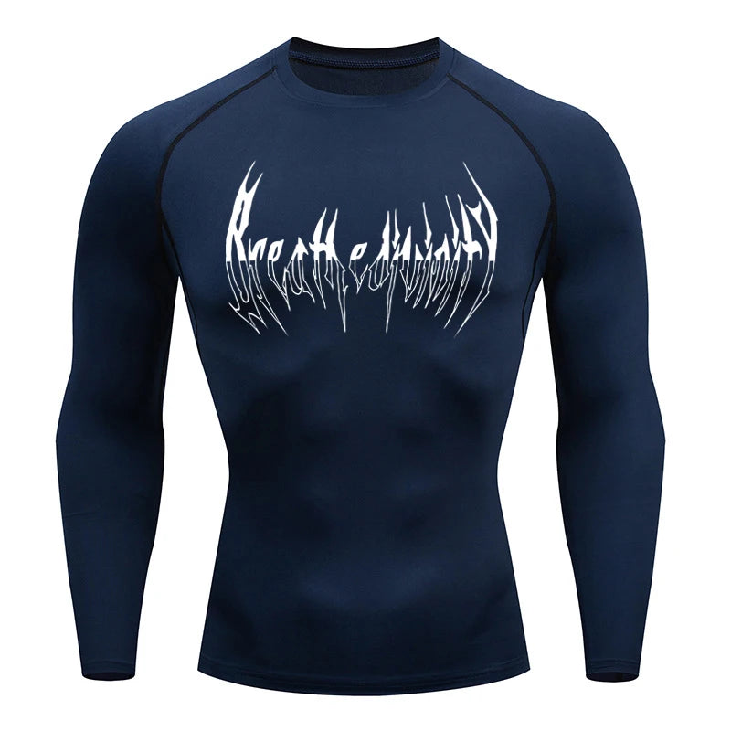 Men Compression Shirt Black Long Sleeve