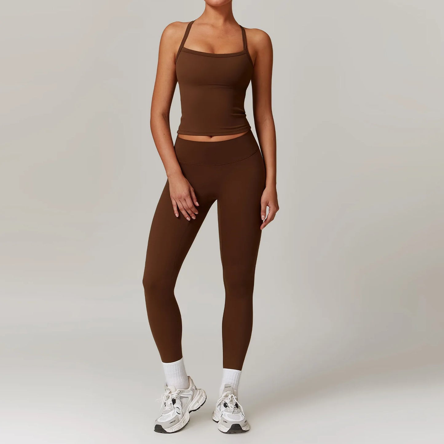 Women Yoga Set Crop Leggings