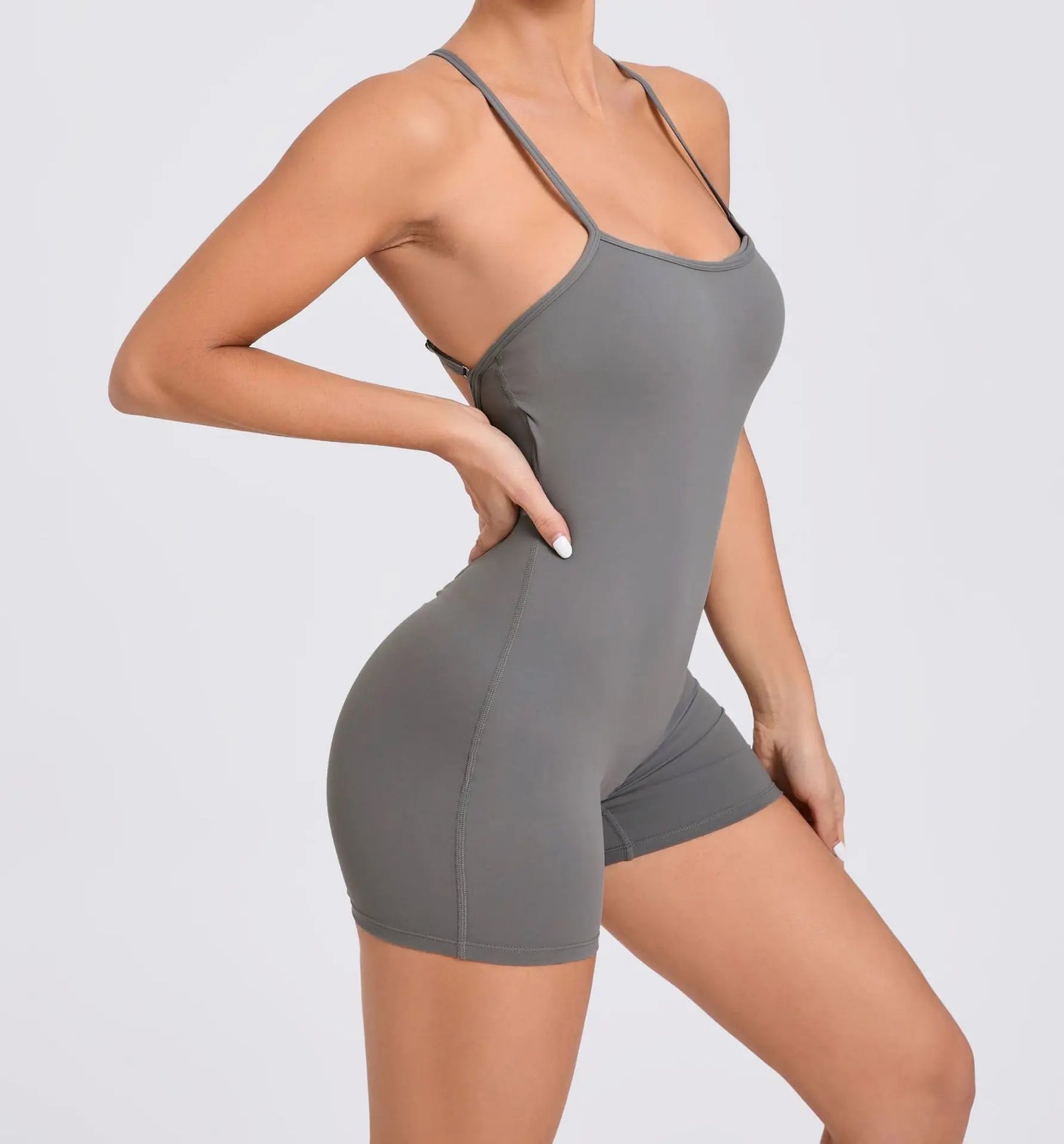 Women Yoga Set Shorts Jumpsuit