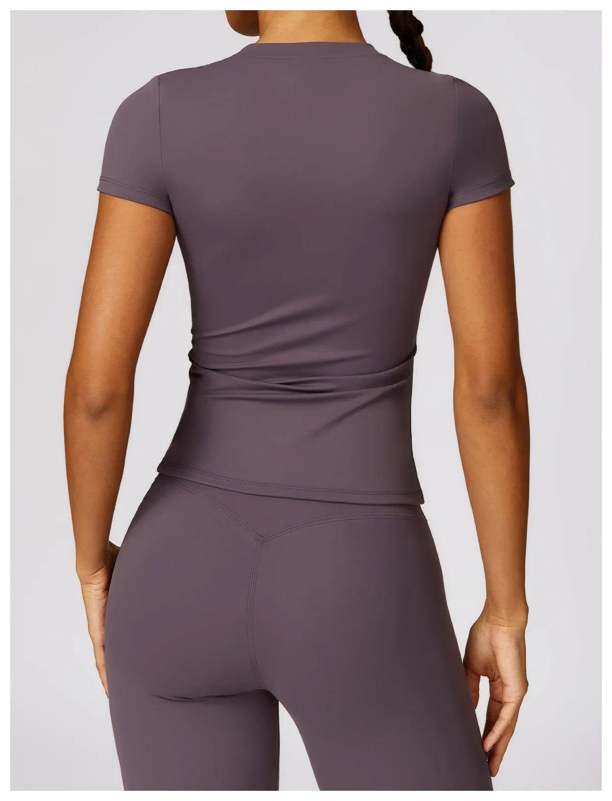 Women Yoga Set Pink Short Sleeve