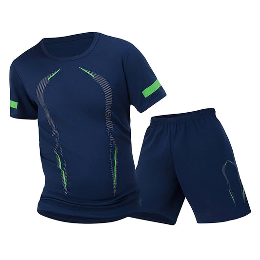 Men Sports Set Mesh Shirt Shorts