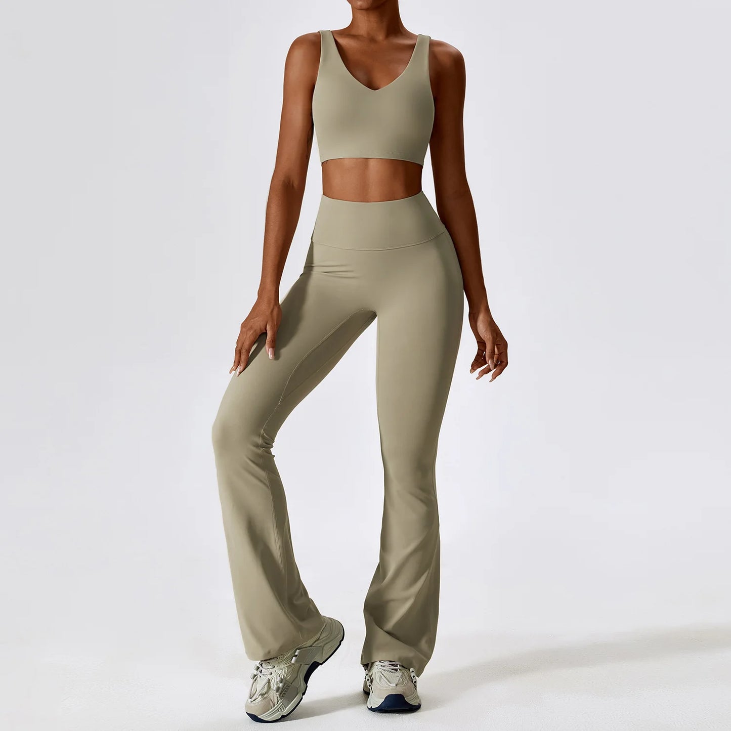 Women Tracksuit Yoga Set Crop Leggings