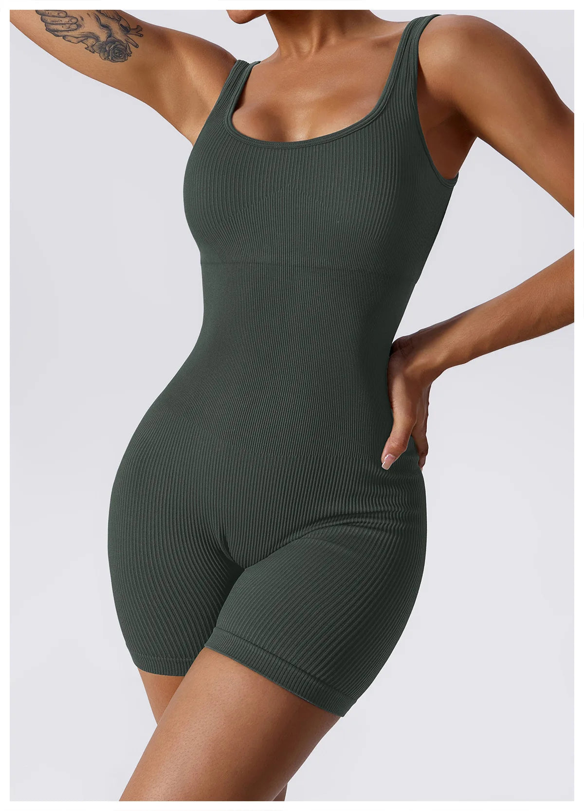 Women Jumpsuit Ribbed Yoga Tracksuit