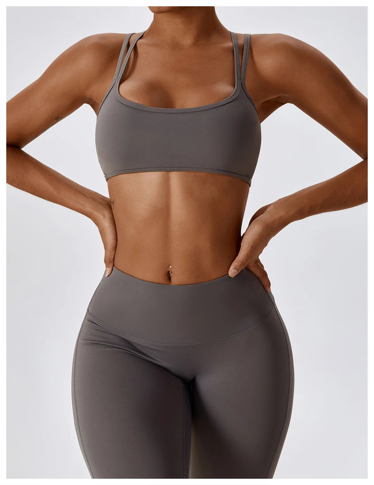 Women Yoga Set Nude Bra Leggings