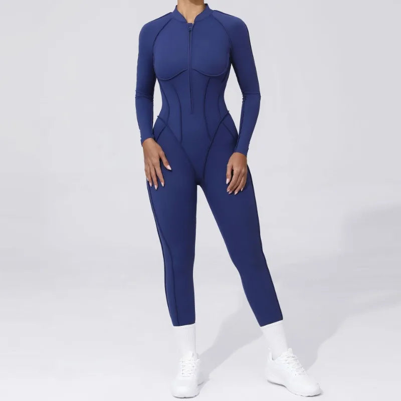 Women Jumpsuit Peach Hip Zipper