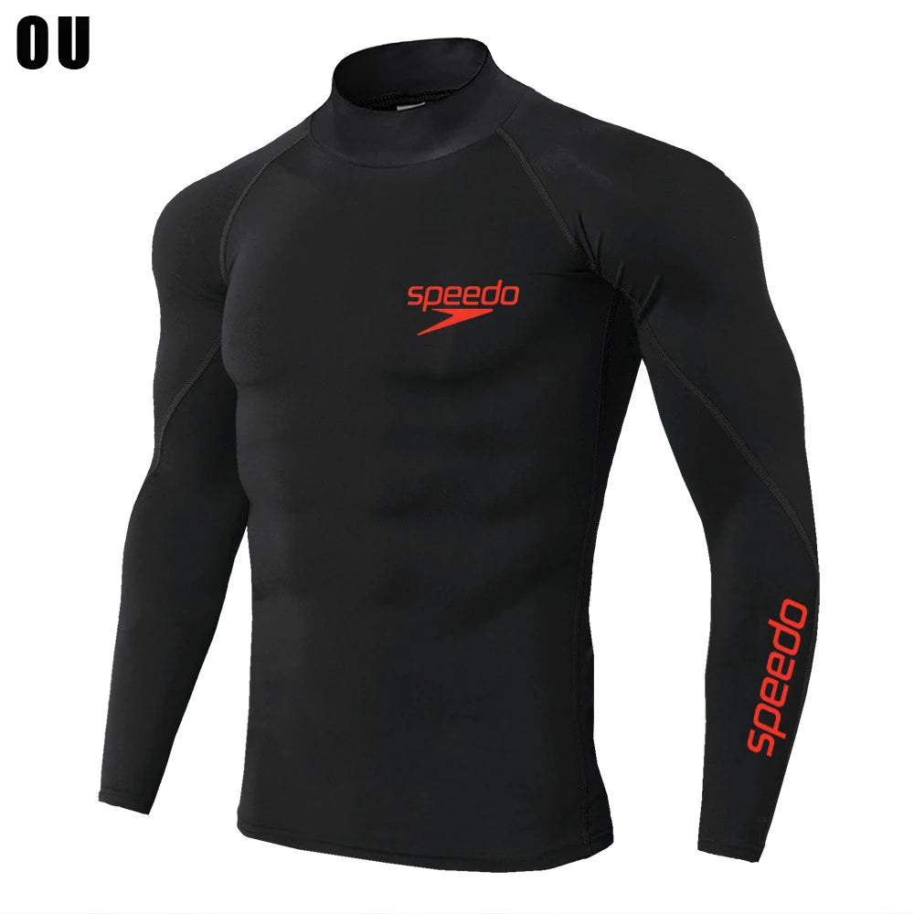 Men Swimming Tights Rash Guard Set