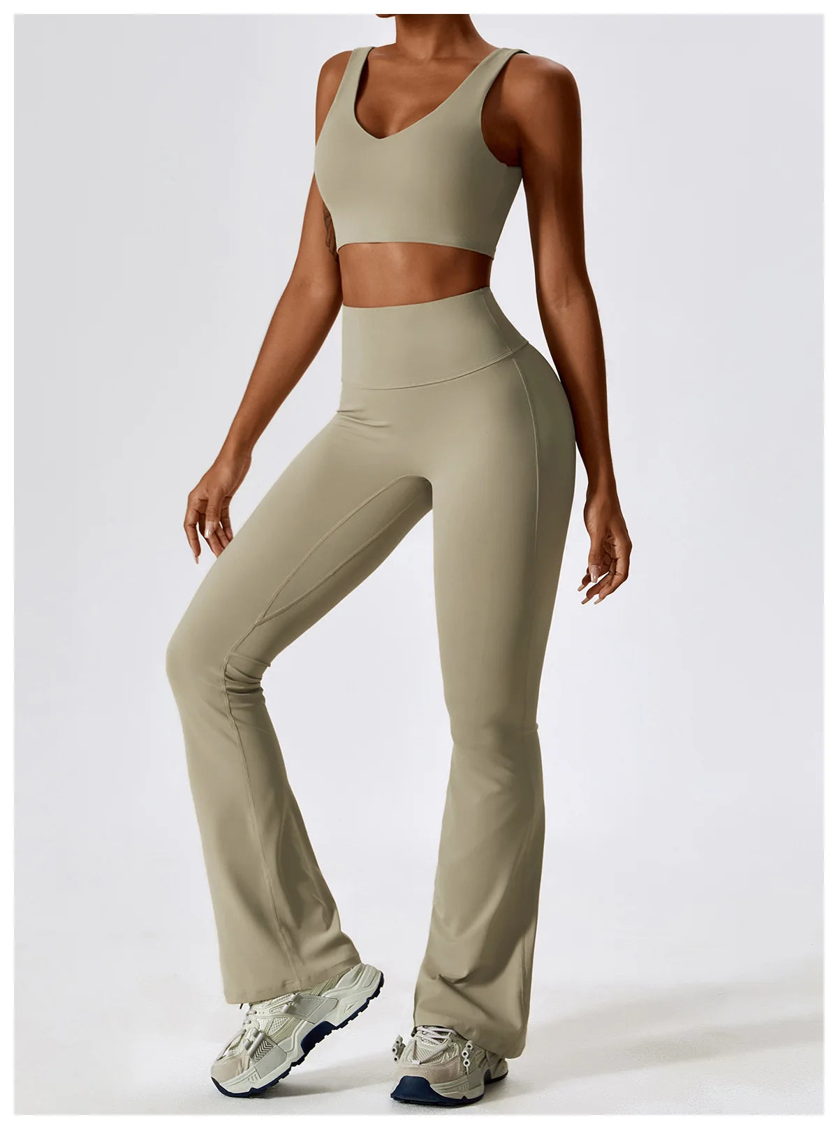 Women Tracksuit Yoga Set Crop Leggings