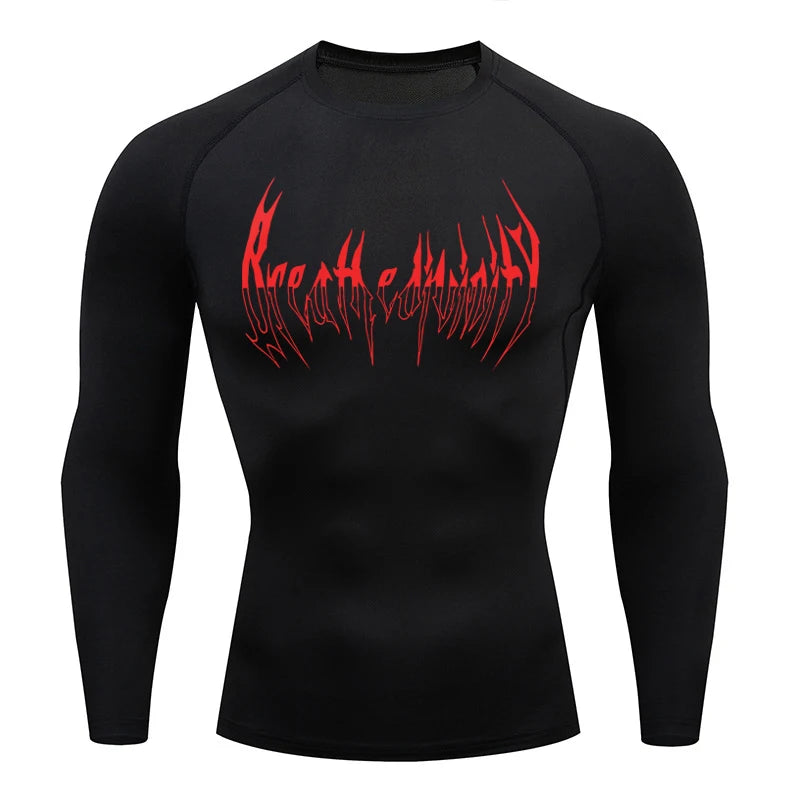 Men Compression Shirt Black Long Sleeve