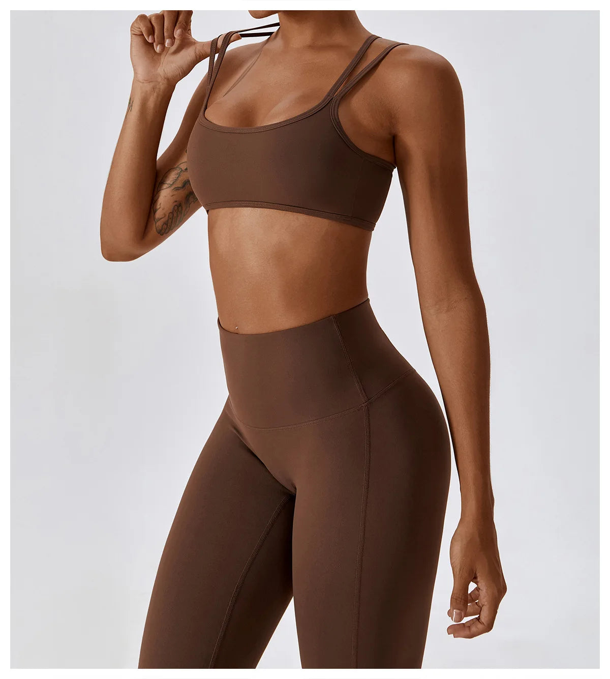 Women Yoga Set Nude Bra Leggings