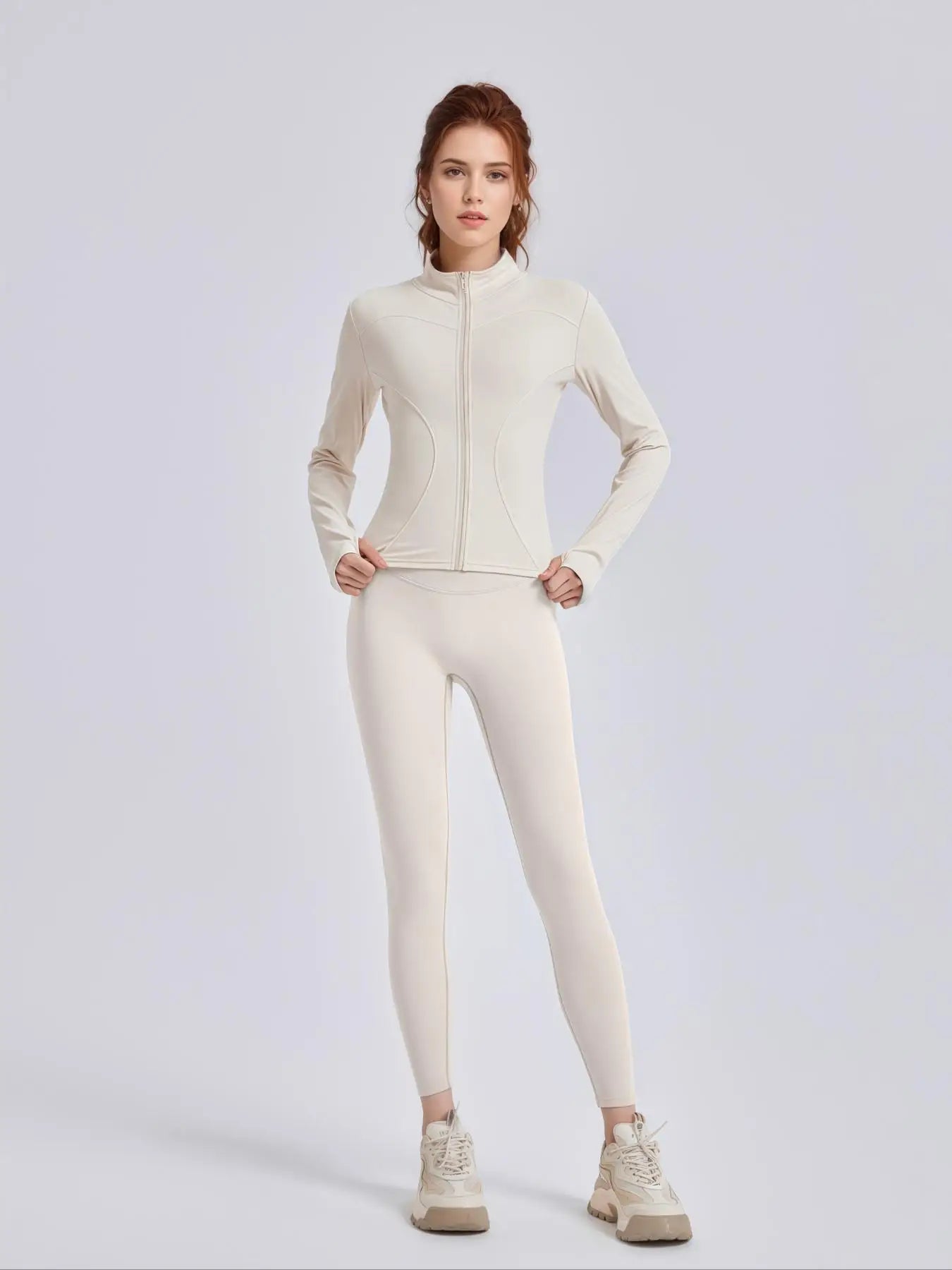 Women Tracksuit Zip Jacket Leggings Set