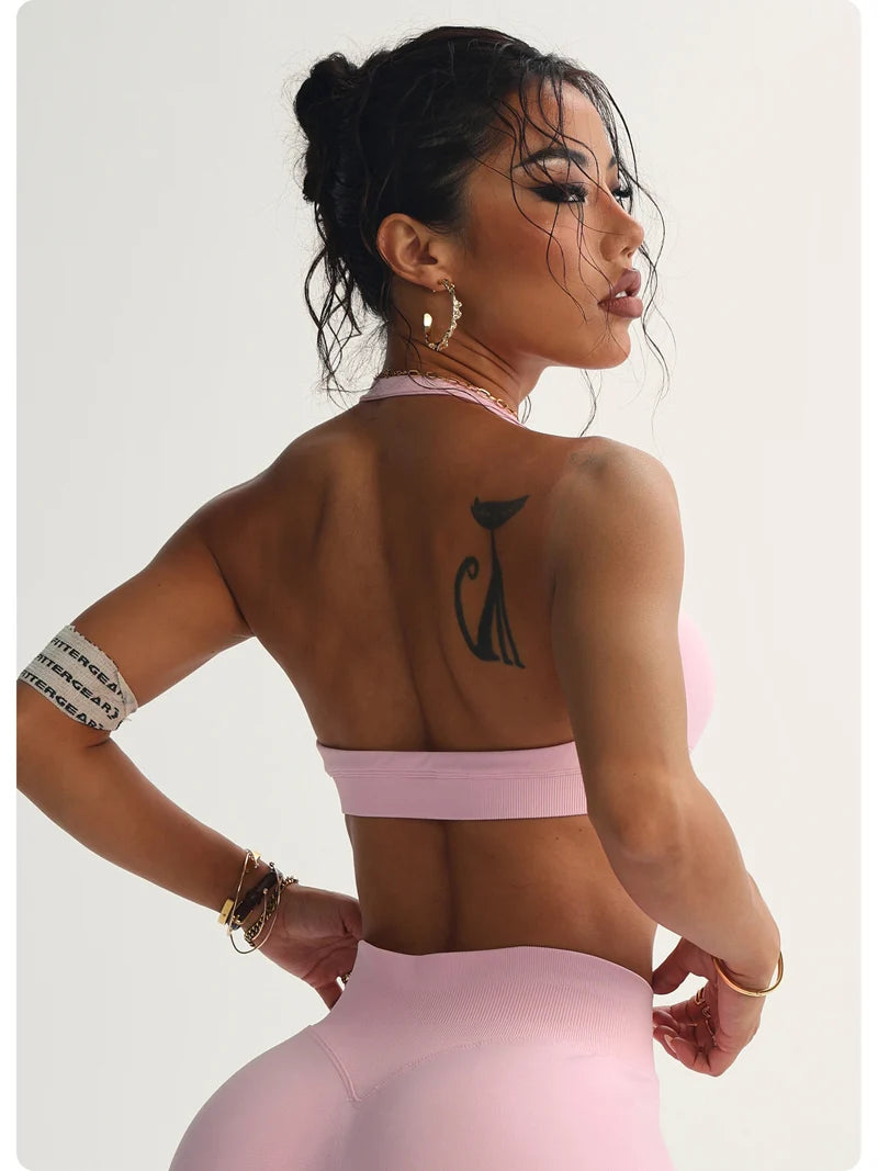 Women Sports Bra Halter Crop