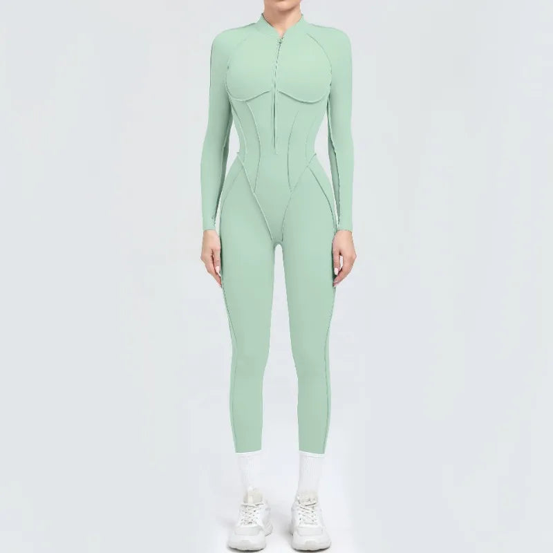 Women Jumpsuit Peach Hip Zipper