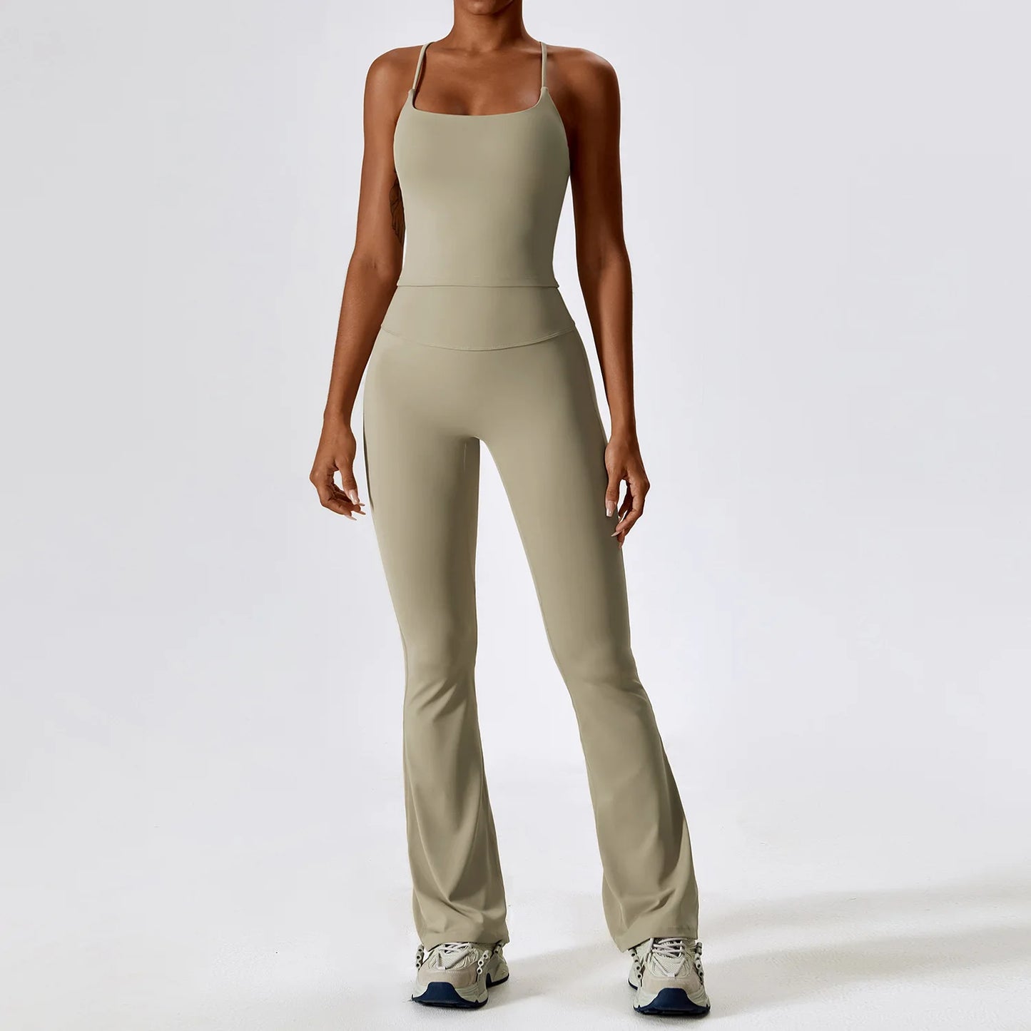 Women Tracksuit Yoga Set Crop Leggings