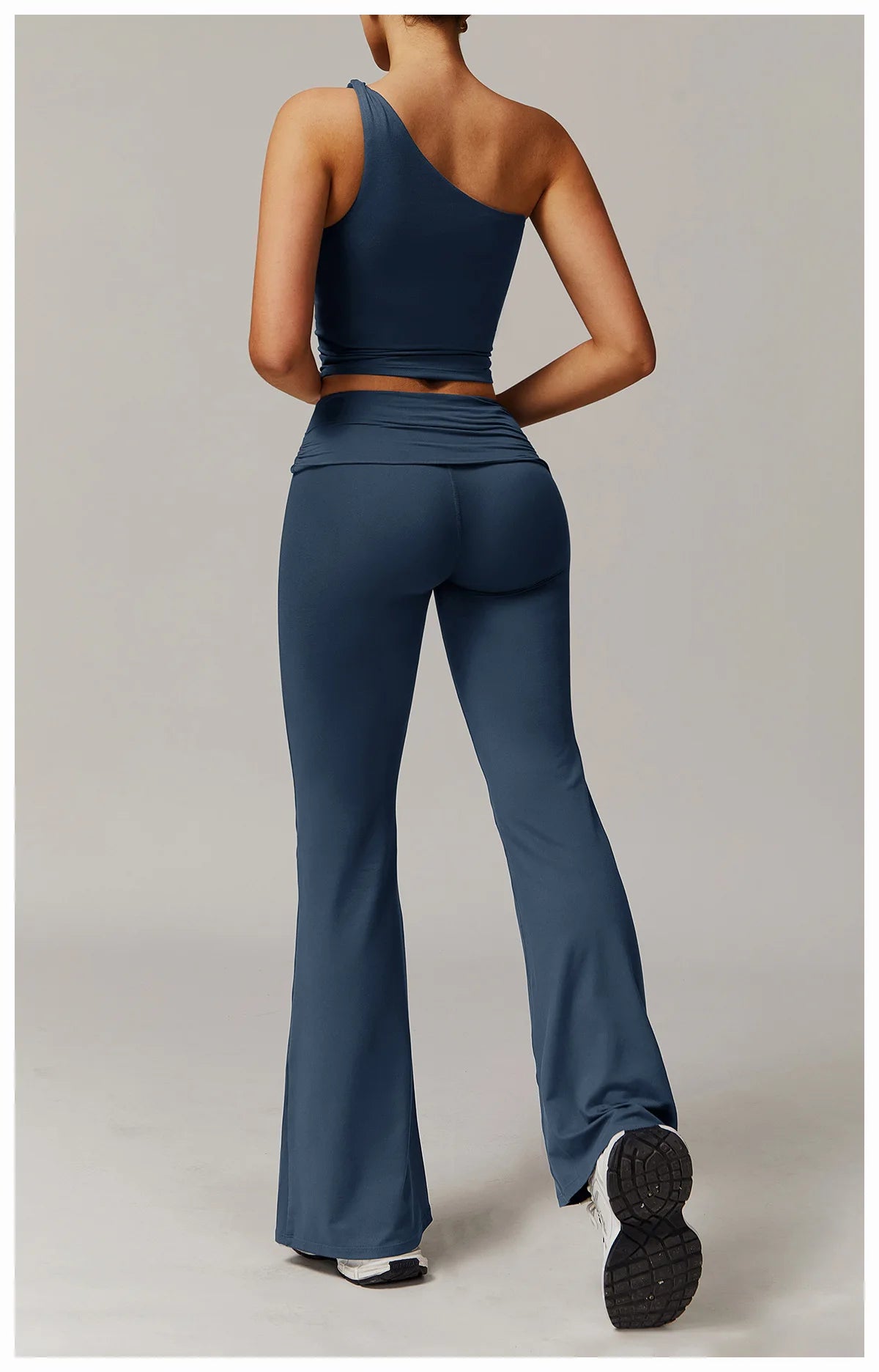 Women Yoga Set Long Sleeve Bell Pants