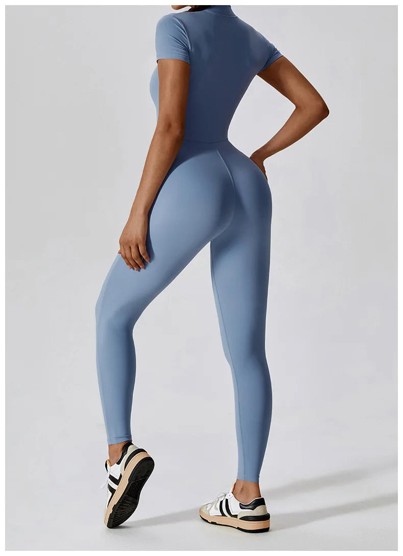 Women Jumpsuit Zipper Yoga Suit