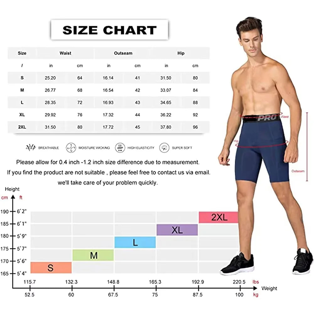 Men Gym Shorts Compression 3 Pack