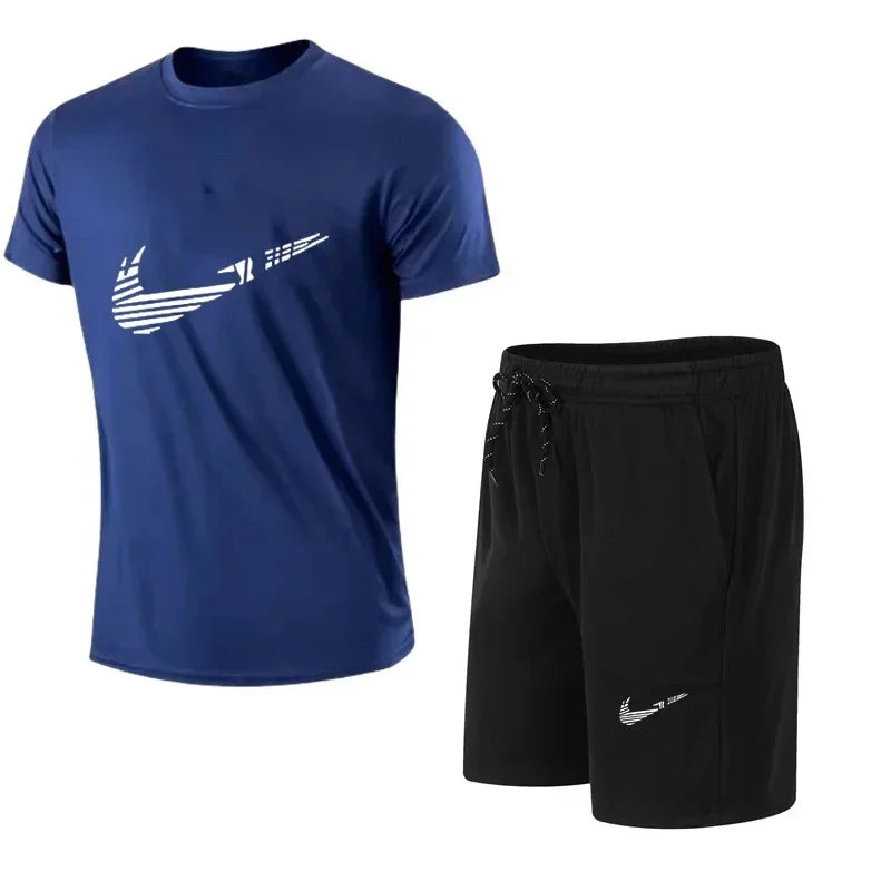 Men Tracksuit Shirt Shorts Summer
