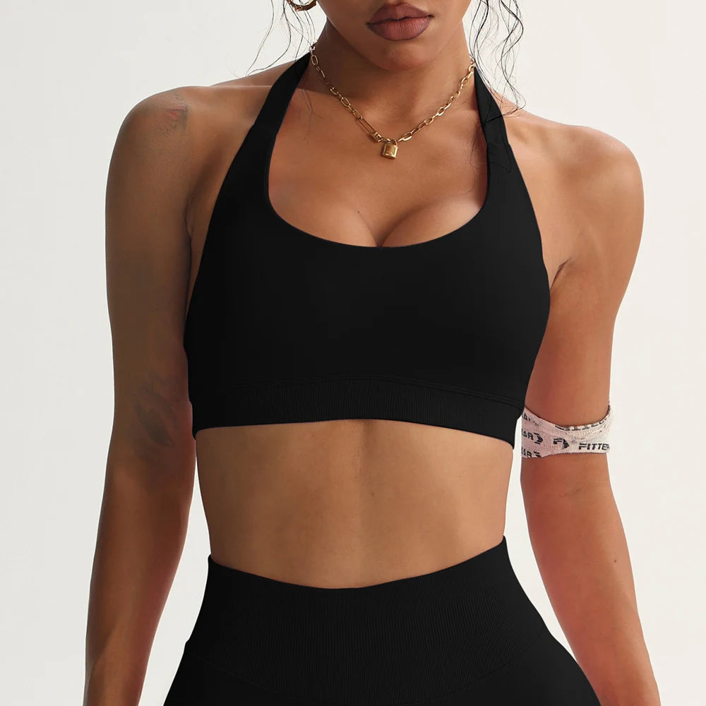 Women Sports Bra Halter Crop
