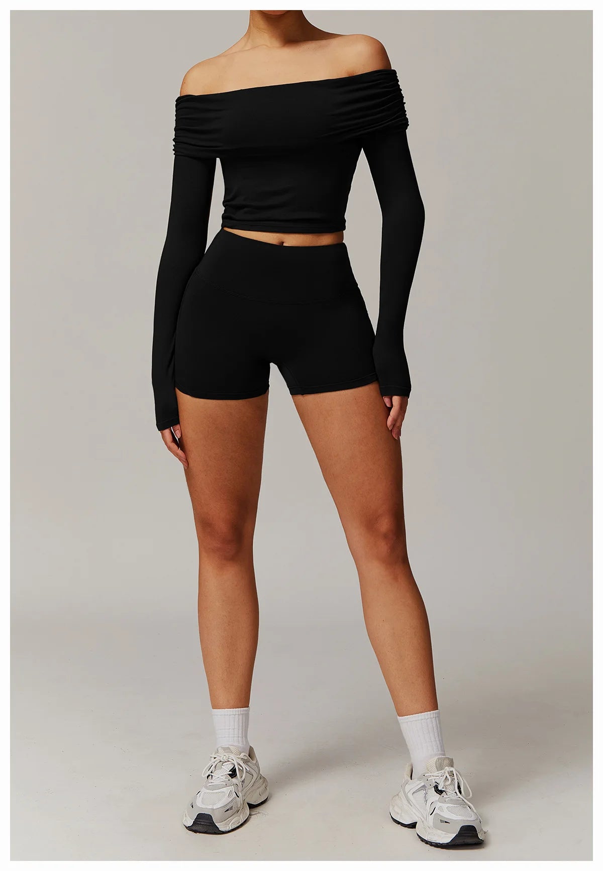 Women Yoga Set Long Sleeve Bell Pants