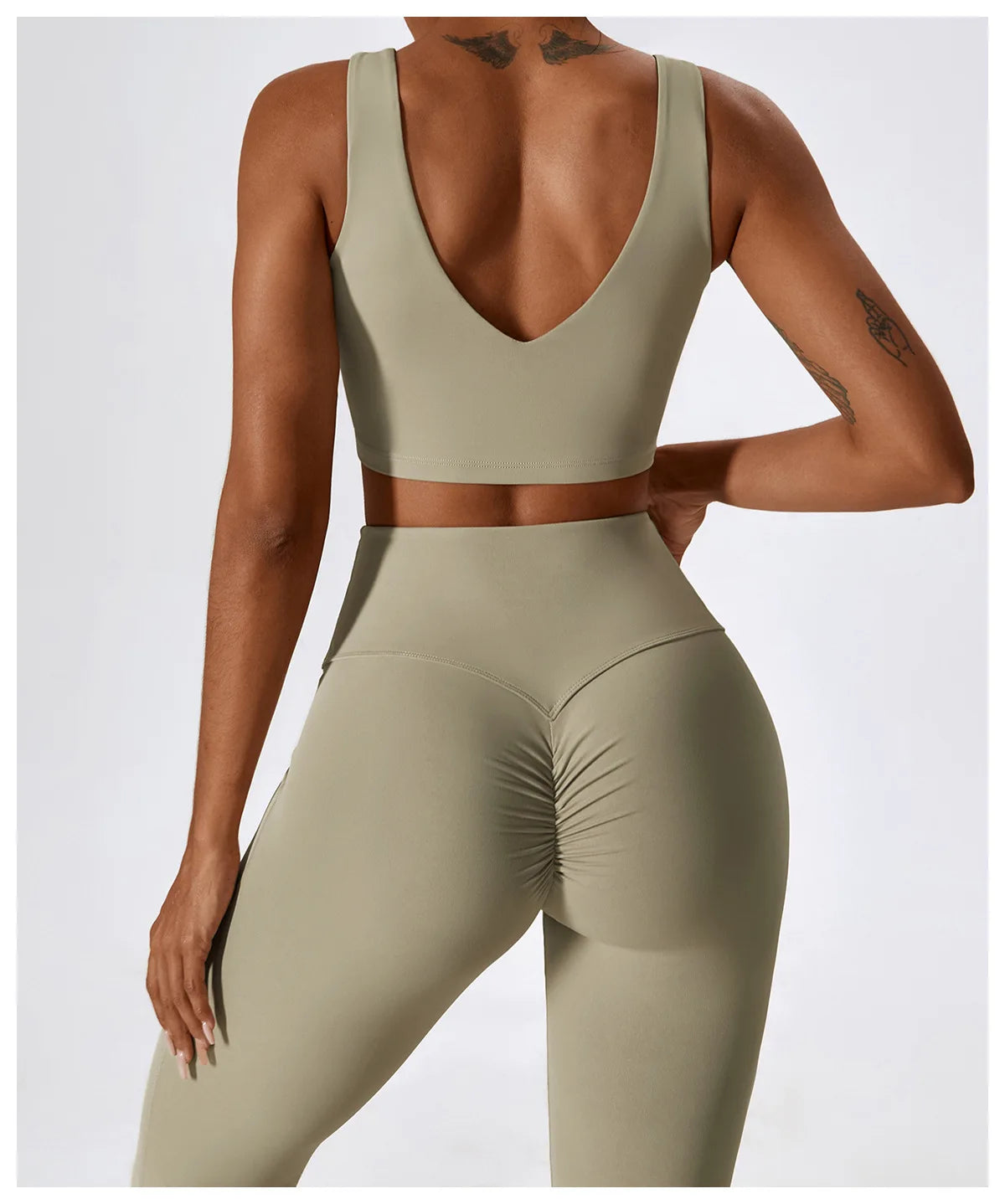 Women Tracksuit Yoga Set Crop Leggings