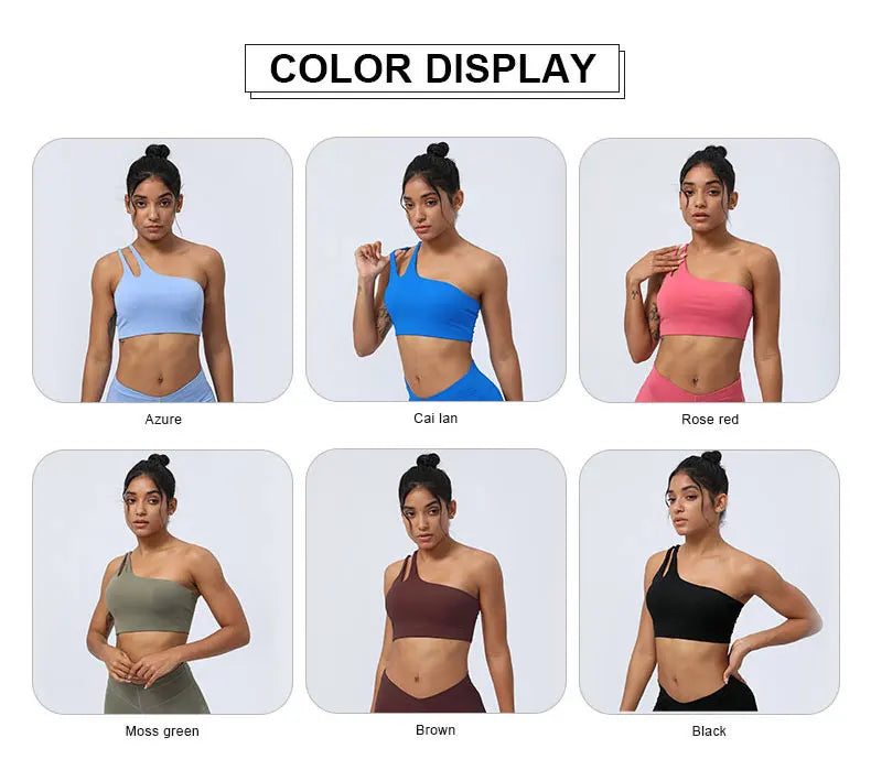 Women Sports Bra One Shoulder
