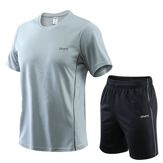 Men Sports Set Shirt Shorts Summer